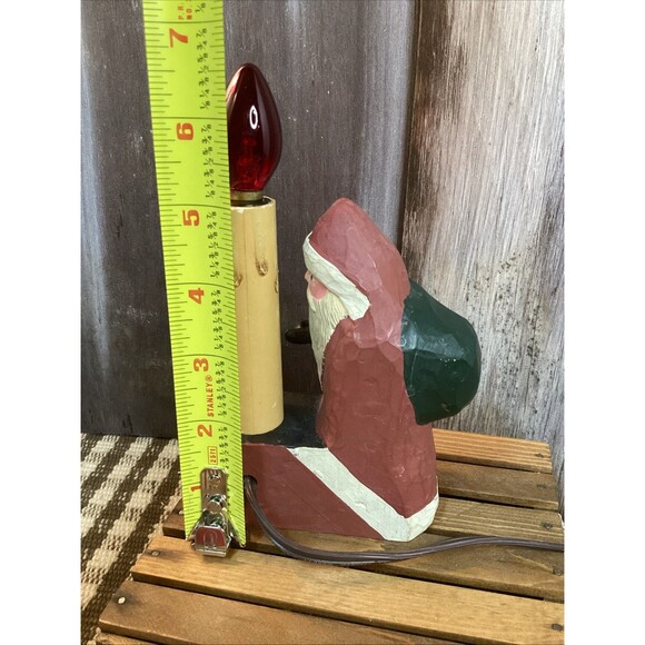 Country Santa & Chimney Christmas Candlesticks Accent Lamp Night Light Set - Picture 9 of 16